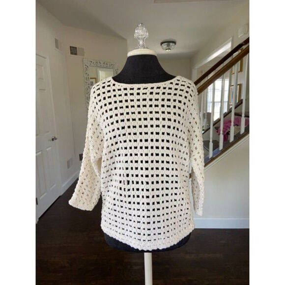 Chico's Cream " See through" Sweater (Size 1) - Picture 1 of 4